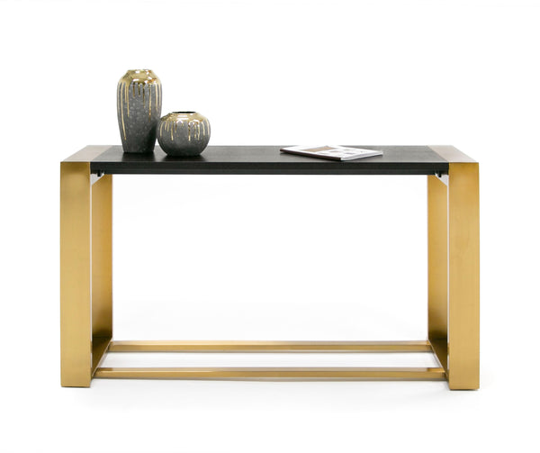 Modrest Fauna Modern Wenge And Brass Console Table Model VGBB-BN-2X-WB-BRN-CT