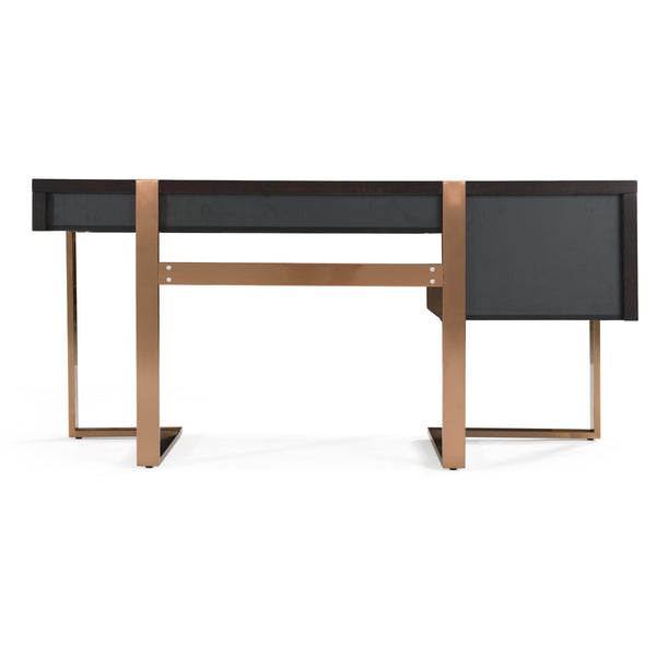 Modrest Modern Fauna Wenge And Brass Desk Model VGBB-BN-2DK-DWB-DESK