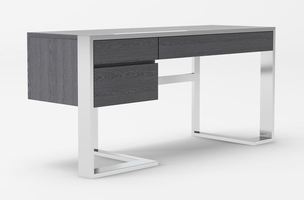 Modrest Fauna Modern Elm Grey & Stainless Steel Desk Model VGBBBN-2DK-GRY-DESK