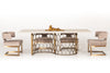 Modrest Faye Modern White Concrete & Antique Brass Dining Table Model VGLBCHAR-DT220