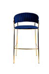 Modrest Brandy Modern Blue Fabric Bar Stool (Set Of 2) Model VGFH-FDC7052-BLU
