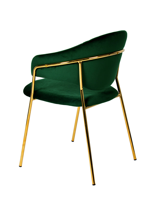 Modrest Trevor Modern Green Velvet & Gold Dining Chair (Set Of 2) Model VGFHFDC8022-GRN