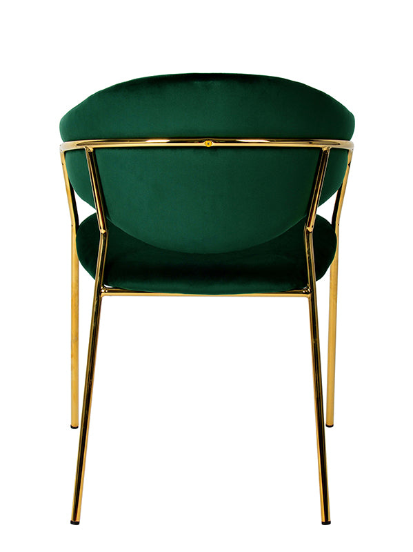 Modrest Trevor Modern Green Velvet & Gold Dining Chair (Set Of 2) Model VGFHFDC8022-GRN