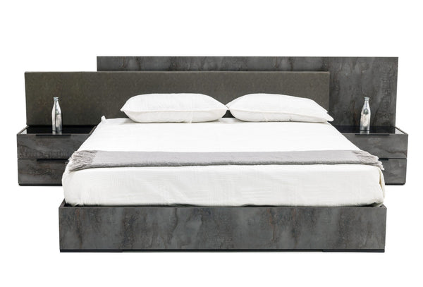 California King Nova Domus Ferrara Modern Volcano Oxide Grey Bedroom Set Model VGACFERRARA-SET-CK