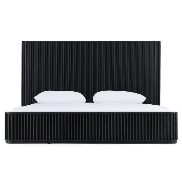 Modrest Fields Modern Black Acacia Bed Model VGWD-VGD2-BED-BLK