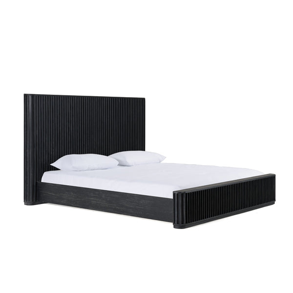 Modrest Fields Modern Black Acacia Bed Model VGWD-VGD2-BED-BLK