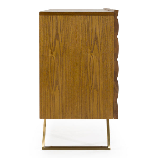 Finley Mid-Century Walnut & Gold Buffet