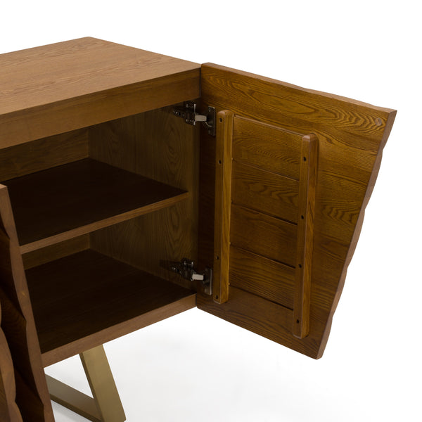 Finley Mid-Century Walnut & Gold Buffet