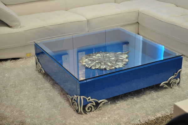 Ls538 Emma Modern White Coffee Table With Glass Top Model VGDVEMMACOFFEE
