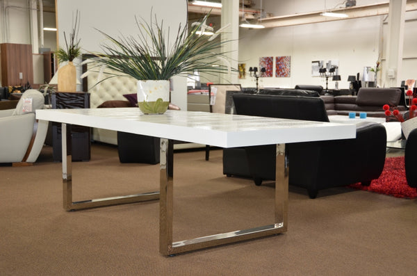 Skyline Modern Extend Able White Dining Table Model VGUNAC803-255