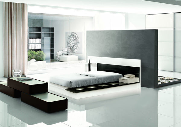 Impera Modern Black And White Lacquer Walk On Platform BedModel VGWCIMPERA
