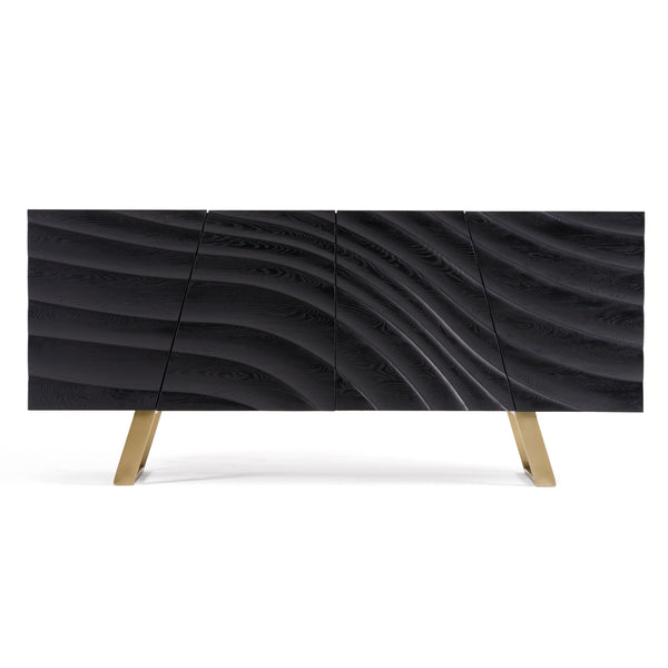 Modrest Finley Mid Century Black & Gold Buffet Model VGCSSB-16050-BLK