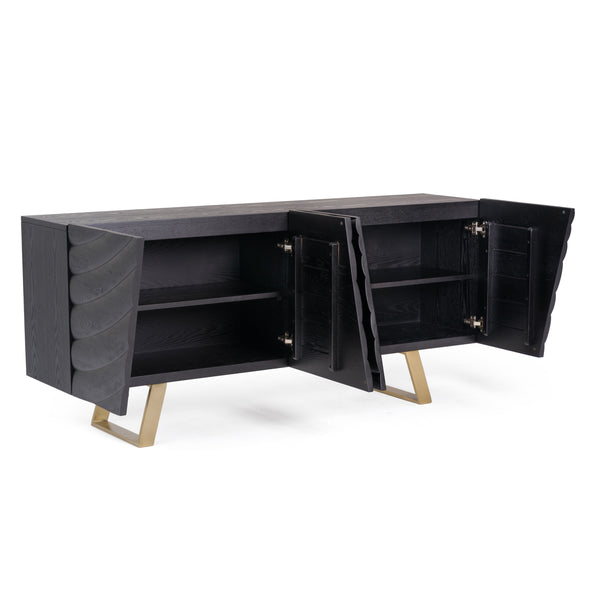 Modrest Finley Mid Century Black & Gold Buffet Model VGCSSB-16050-BLK