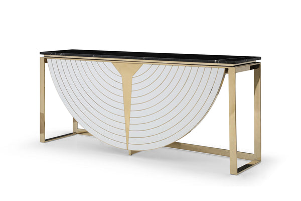 Flavio Gold + Marble Console Table