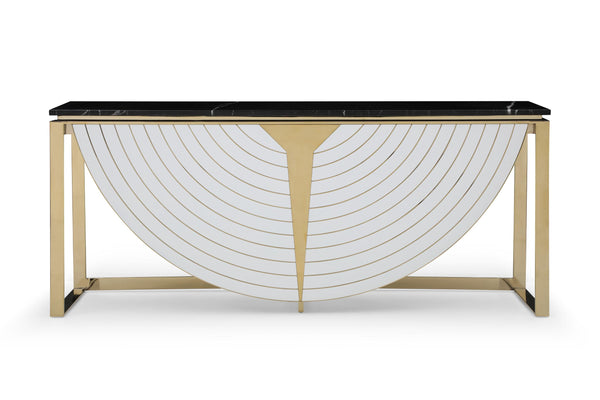 Flavio Gold + Marble Console Table