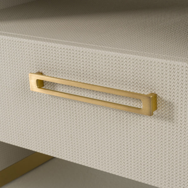 Modrest Florence Modern Beige Leatherette & Gold Nightstand Model VGVC-N2410