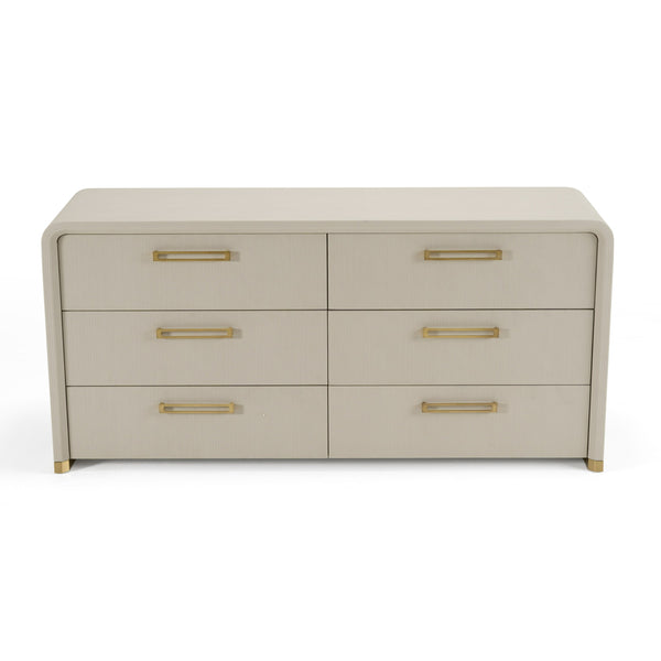 Modrest Florence Modern Beige Leatherette & Gold Dresser Model VGVC-J2410-D