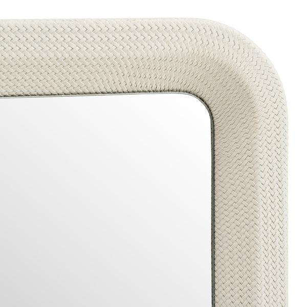 Florence Modern Beige Leatherette Mirror