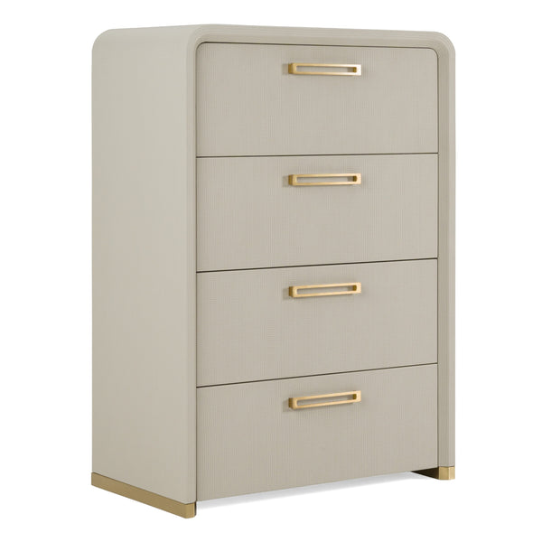 Florence Modern Beige Leatherette + Gold Chest