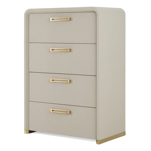 Modrest Florence Modern Beige Leatherette & Gold Chest Model VGVC-J2410-4H