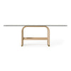 Florence Modern Glass + Natural Oak + Gold Dining Table