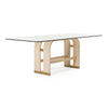 Florence Modern Glass + Natural Oak + Gold Dining Table