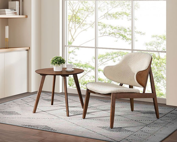 Furniture Of America Arth Mid-Century Modern Engineered Wood, Solid Wood, Wood Veneer Walnut Side Table | FM-AC200WN