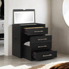 Furniture of America Ashbourne Black Contemporary Bedside Vanity Set W/ Stool Model FM-AC415BK-V