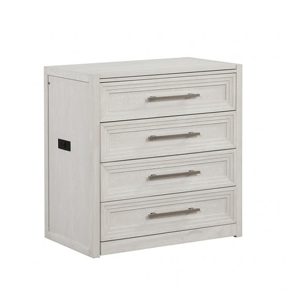 Furniture of America Ashburton White Contemporary Bedside Vanity Set W/ Stool Model FM-AC416WH-V