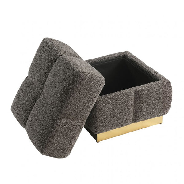 Furniture of America Aileen Charcoal Contemporary Storage Stool Model FM-AC8006GY