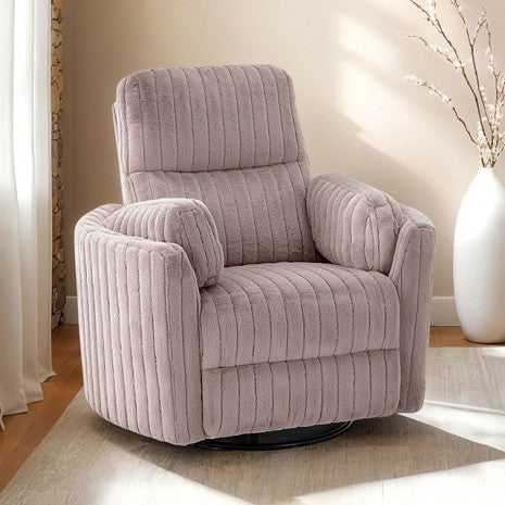 Furniture of America Belper Taupe Contemporary Power Glider Recliner W/ Swivel Model FM-AC8018TP-PM