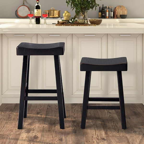 Furniture of America Biasca Black Transitional 29" Stool (2/Ctn) Model FM-BR3001BK-29-2PK