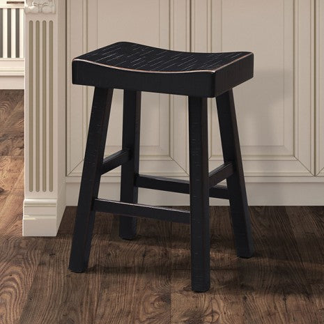 Furniture of America Biasca Black Transitional 24" Stool (2/Ctn) Model FM-BR3001BK-24-2PK