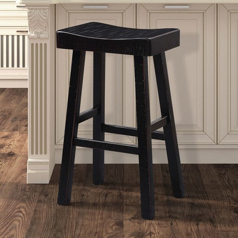 Furniture of America Biasca Black Transitional 29" Stool (2/Ctn) Model FM-BR3001BK-29-2PK
