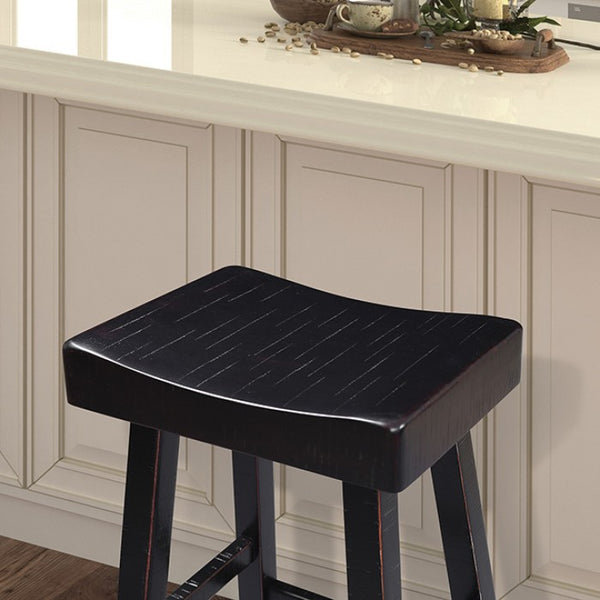 Furniture of America Biasca Black Transitional 24" Stool (2/Ctn) Model FM-BR3001BK-24-2PK