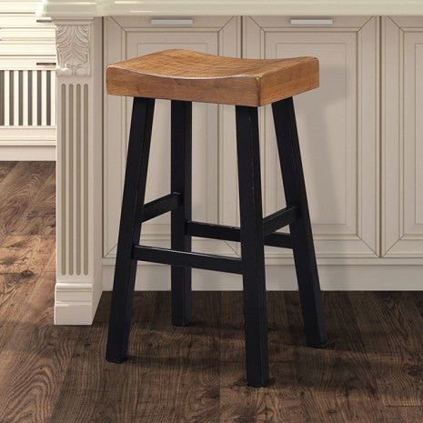 Furniture of America Biasca Oak/Black Transitional 29" Stool (2/Ctn) Model FM-BR3001BR-29-2PK