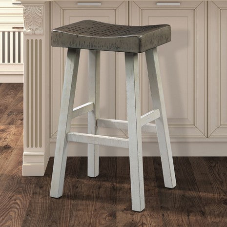 Furniture of America Biasca Gray/White Transitional 29" Stool (2/Ctn) Model FM-BR3001WH-29-2PK
