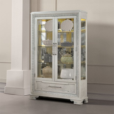 Furniture of America Stella Mia Ivory Traditional Curio Cabinet Model FM31000WH-CR