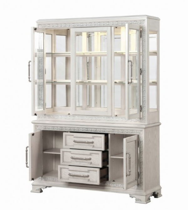 Furniture of America Stella Mia Ivory Traditional Hutch Buffet Model FM31000WH-HB-SET
