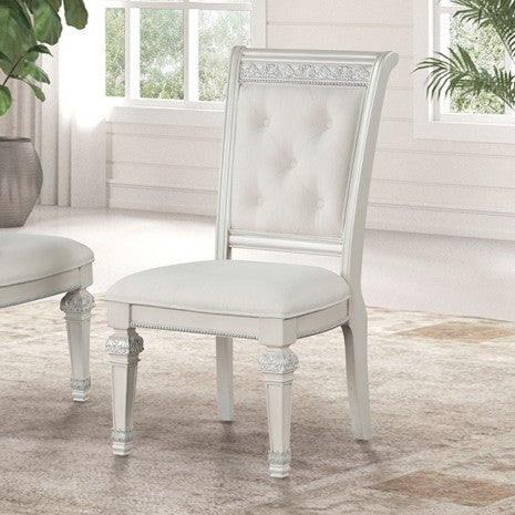 Furniture of America Stella Mia Ivory Traditional Side Chair (2/Ctn) Model FM31000WH-SC-2PK