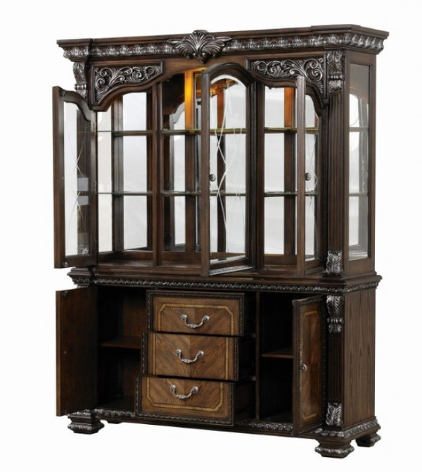 Furniture of America Promenade Dark Brown Traditional Hutch And Buffet Model FM31002DB-HB-SET