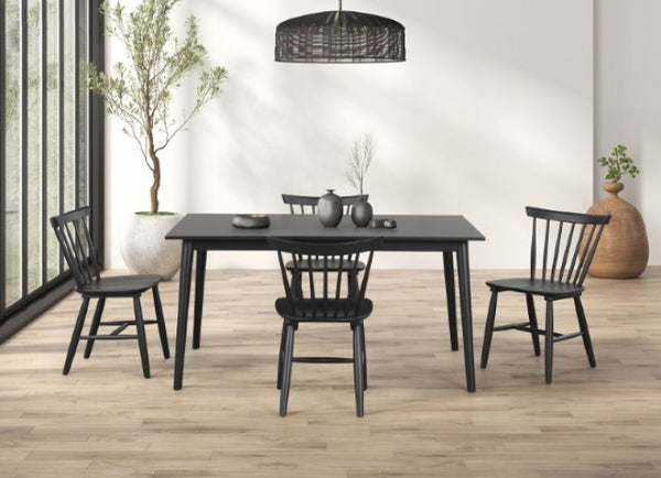 Furniture of America Beale Black Mid-Century Modern Dining Table Model FM3100BK-T