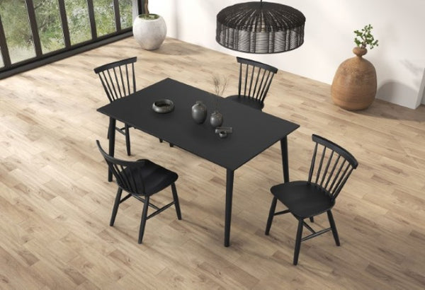 Furniture of America Beale Black Mid-Century Modern Dining Table Model FM3100BK-T