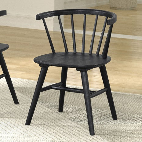 Furniture of America Yate Black Mid-Century Modern Dining Chair (2/Ctn) Model FM3102BK-SC-2PK