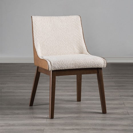 Furniture of America Viken Walnut/Beige Mid-Century Modern Side Chair (2/Ctn) Model FM3213WN-SC-2PK