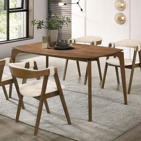 Furniture of America Ebikon Walnut Mid-Century Modern Dining Table Model FM3216WN-T