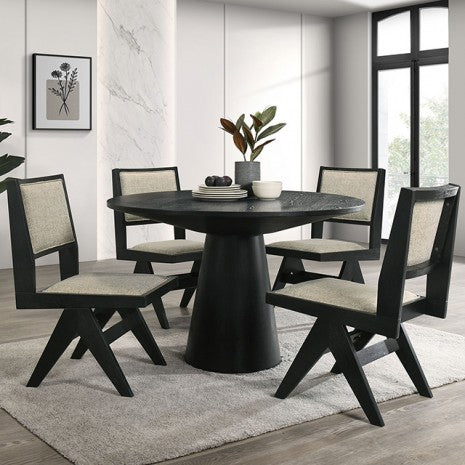 Furniture of America Tottenham Black Contemporary 48" Round Dining Table Model FM3222BK-RT-48-TABLE