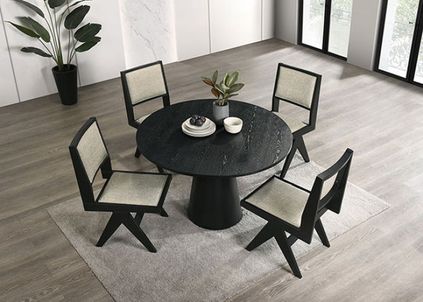 Furniture of America Tottenham Black Contemporary 48" Round Dining Table Model FM3222BK-RT-48-TABLE