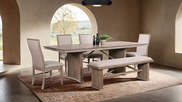 Furniture of America Ellesmere Natural Ash Modern Contemporary Dining Table Model FM3230NT-T-TABLE