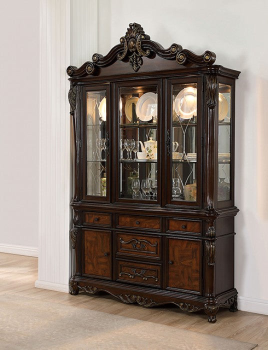 Furniture of America Manzanita Dark Cherry Traditional Hutch & Buffet Model FM3261CH-HB-SET
